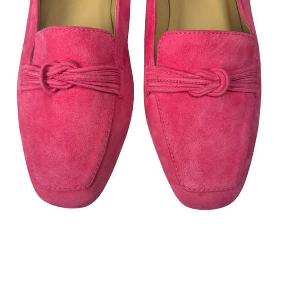 Talbots Stella Knot Suede Leather Loafer Flat Slip On Hot Pink Preppy Size 10 - Picture 6 of 11